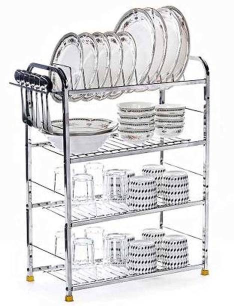 Nexus Lifestyle Utensil Kitchen Rack Steel Stainless Steel 4 Shelf Modular Kitchen Storage Rack 24*18
