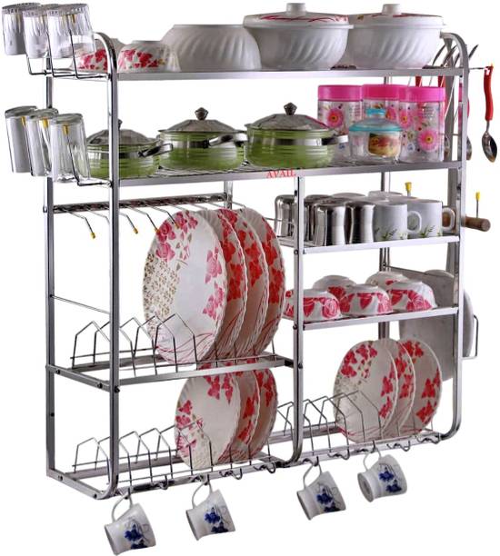 AVAIL Utensil Kitchen Rack Steel Creative In Innovation 5-Tier Multipurpose Kitchen Storage Shelves (31 x30 Inch)