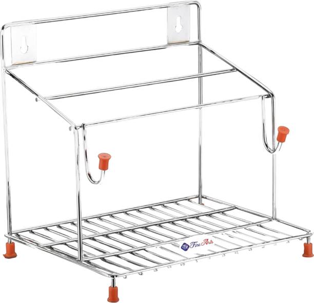 Shelfmart Utensil Kitchen Rack Steel Wall Mount Rolling Pin Stand | Heavy-Duty Stainless Steel Belan Holder