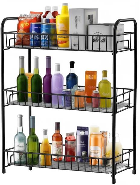 Stainex Containers Kitchen Rack Steel 3-Tier Spice Rack Organizer | Multipurpose Kitchen & Storage Shelf Rack