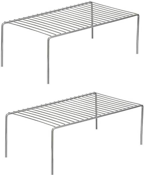NH10 DESIGNS Utensil Kitchen Rack Steel Steel Rack for Kitchen Shelves Cabinets Stand Countertop Organizer Pack 2 NHSP