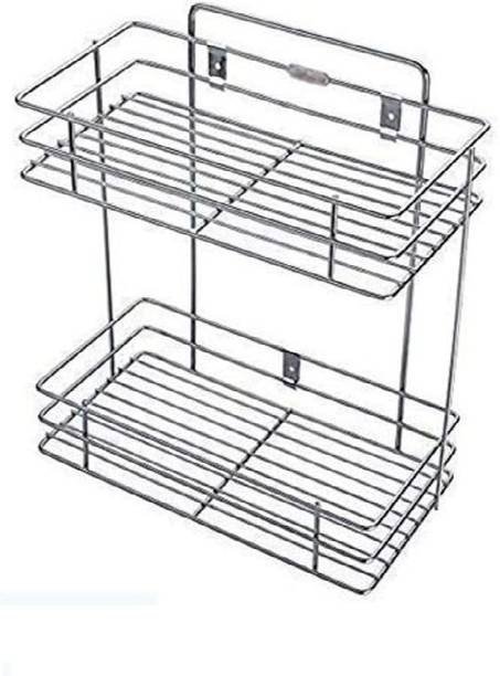 Kombuis Kitchenware Cutlery Kitchen Rack Steel 2 Layer Modular Kitchen Shelf Rack Stand Stainless Steel 2 Layer Modular