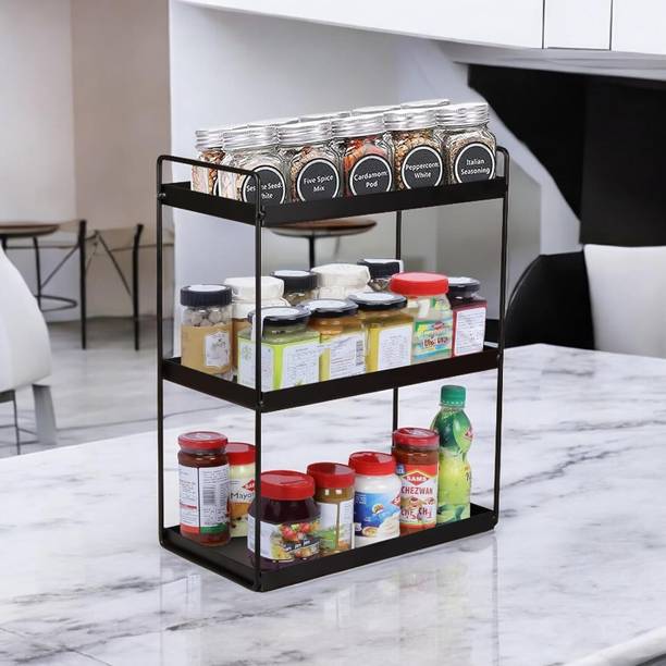 Decofuriq Containers Kitchen Rack Iron Storage Rack | Multipurpose Metal Organizer Shelf for Kitchen, Bathroom & Home