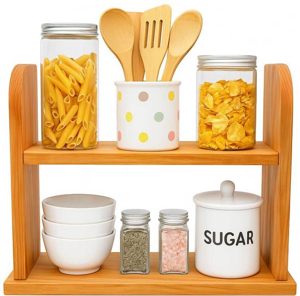 ABTRIX WITH AB Containers Kitchen Rack Wood 2-Tier Spic...