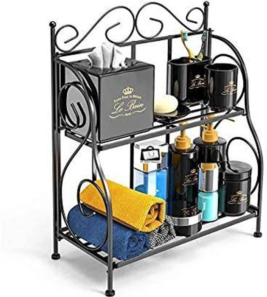 HusNain Cutlery Kitchen Rack Iron iron Spice Shelf Rack Kitchen Bathroom Storage Organizer | Bathroom Shelf