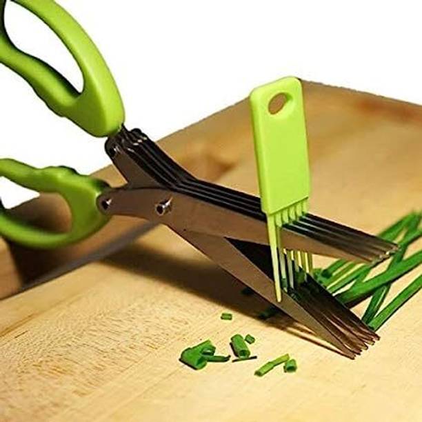 Yopram Herb Scissors Leaf Herb Stripper, Stainless Steel 5 Blade Kitchen Scissors Stainless Steel All-Purpose Scissor