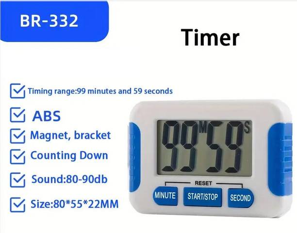 Divinext Kitchen Timer Stopwatch Loud Alarm + Stand + LCD + Magnetic Back Digital Kitchen Timer