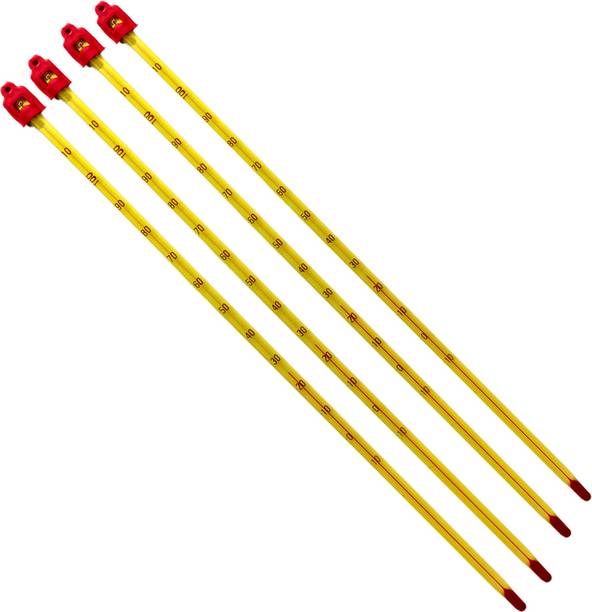THE LABWORLD thermometer -10 to 110 degrees celsius pack of 4 pieces 300mm for laboratory industrial and household temperature measurement of liquids Thermometer with Fork Kitchen Thermometer