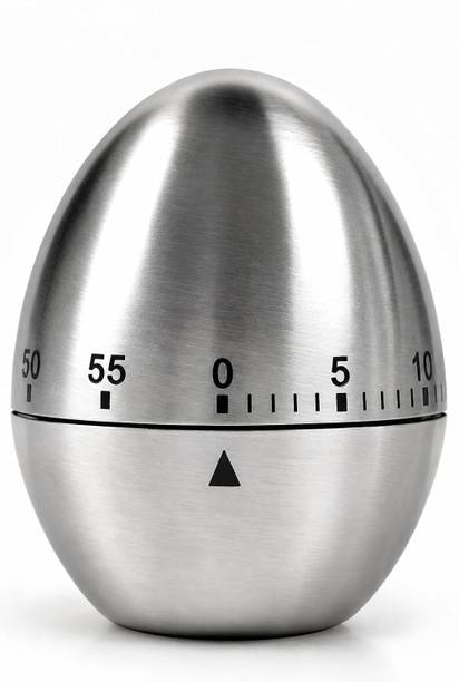 RUDRADESH Kitchen Timer 60 Minute Stainless Steel Egg Shape Manual Timer for cooking Analog Kitchen Timer