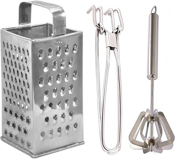 DreamBasket Stainless Steel Grater & Pakkad & Mathani Kitchen Tool Set