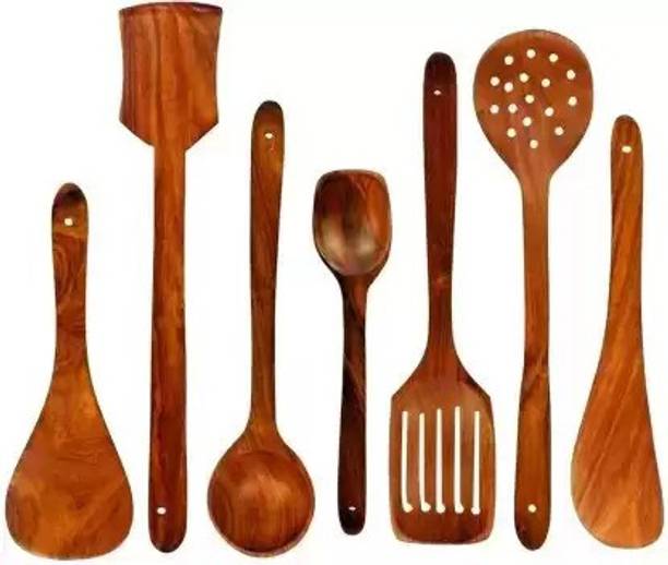 Ruby Perl s Disposable Wooden Serving Spoon Set (Pack of 7) Disposable Wooden Dessert Spoon Set