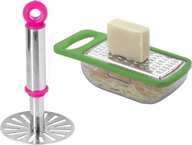 Homzview Kitchen tools Combo of cheese and ginger grater with Potato pav bhaji masher Kitchen Tool Set