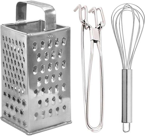 DreamBasket Stainless Steel Grater & Pakkad & Whisk Kitchen Tool Set