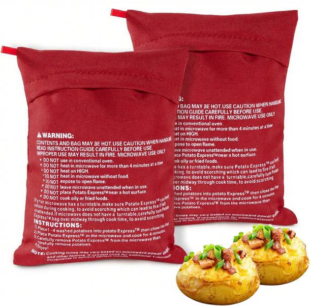 gustave Microwave Potato Bags Reusable Baking Pouches Pack of 2 Holds 1 to 4 Kitchen Tool Set
