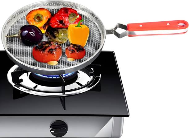 3D METRO SUPER STORE Steel Grade Phulka Roti Grill for Gas Stove Mesh Brinjal vegetable Papad Roaster Kitchen Tool Set