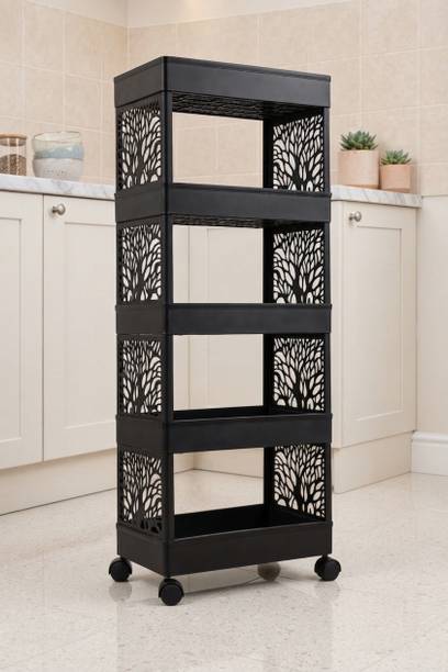 ELIGHTWAY MART Kitchen Storage Organizer Trolley for Home Plastic Kitchen Trolley