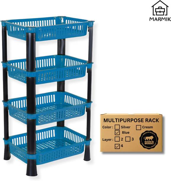 मार्मिक 4 Tier Multi-Purpose Vegetable Stand, Storage Solution rack for Home, Office प्लास्टिक रसोई रैक