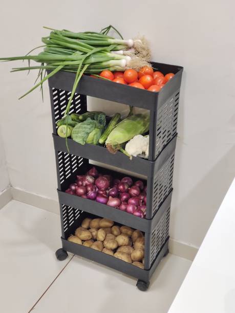 PALAK Fruit,Vegetable Stand ,Fruit Basket,Vegetable Basket |Rack|kitchen accessories | Plastic Kitchen Trolley