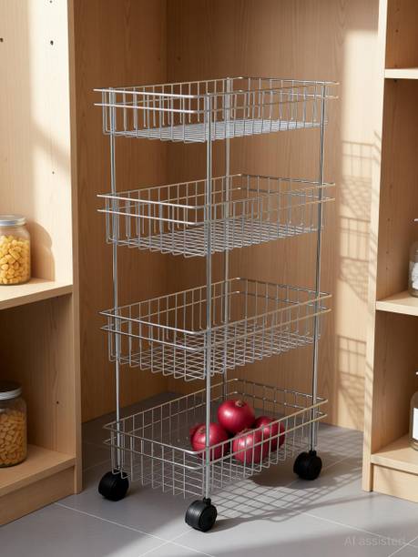 ADAKASI Containers Kitchen Rack Steel 4 Layer Fruit Vegetable Kitchen Rack