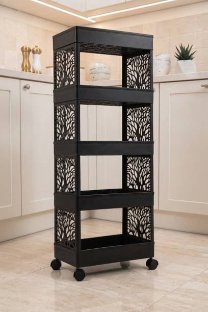 ELIGHTWAY MART Modern Plastic Kitchen Trolley Organizer Plastic Kitchen Trolley