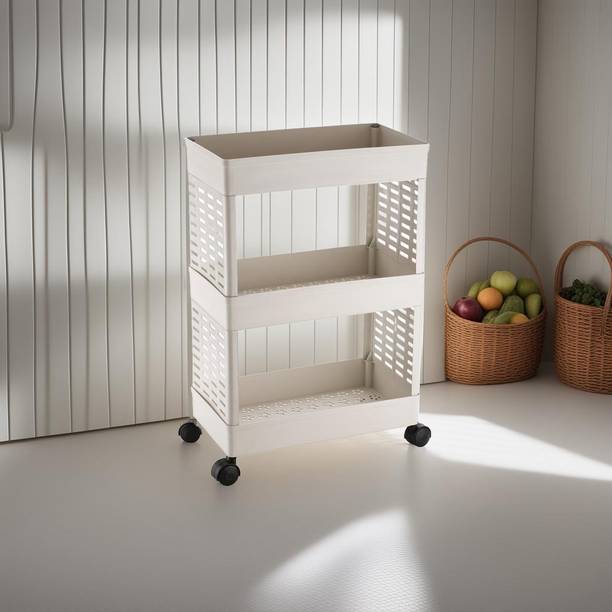 PALAK Fruit,Vegetable Stand Kitchen Trolley,Fruit Basket,Vegetable Basket | Rack Plastic Kitchen Trolley
