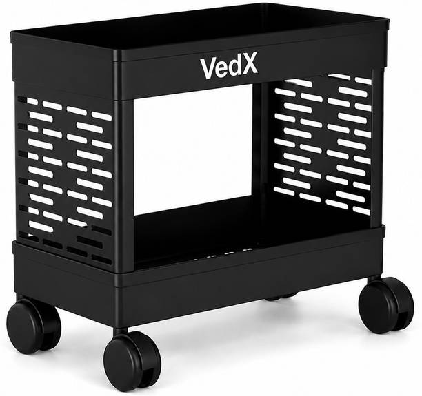 VedX Enterprises Multipurpose 4-Tier Floor Mount Shelf Kitchen Organizer Rack Plastic Kitchen Trolley