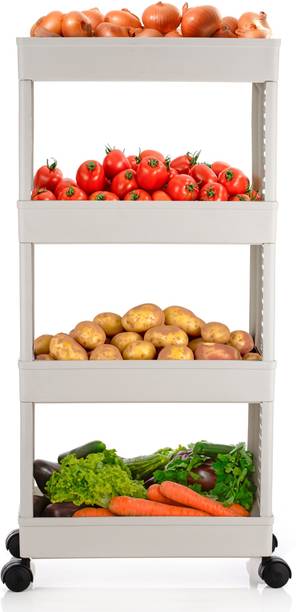 PALAK Fruit,Vegetable Stand Kitchen Trolley,Fruit Basket,Vegetable Basket | Rack Plastic Kitchen Trolley