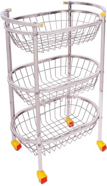 NAVUM ROSHANI High Quality Stainless Steel Vegetable and Fruit Trolley and Kitchen Trolley Stainless Steel Kitchen Trolley