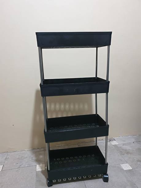 ApexMax 4 Stand Multipurpose Fruit & Vegetable Kitchen Trolley Onion Potato Rack Plastic, Steel Kitchen Trolley