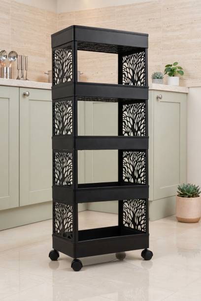 PRIKAP ENTERPRISE Kitchen Storage Trolley with Layered Shelves Plastic Kitchen Trolley