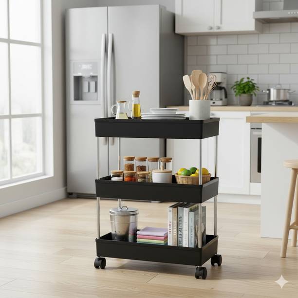 sai praseeda KITCHEN TROLLEY ,RollMaster 2-Tier,The Organizer Pro Plastic Kitchen Trolley