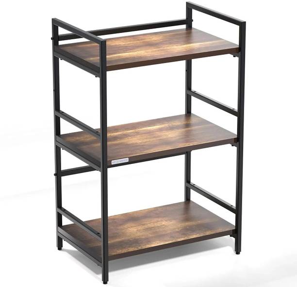 MY ARMOR Platform Top Microwave & Oven Stand, Kitchen Organizer, Wooden Shelf, 3 Tier, Wooden Kitchen Trolley