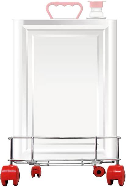 FORTUNE Trolley, Oil Bottle Dabba Stand, Oil Can Holder, Multipurpose Tin Trolley Wheel Stainless Steel Kitchen Trolley