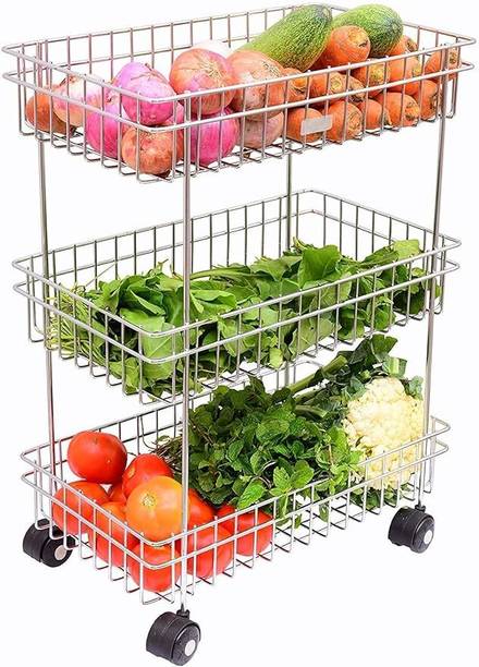 ASHLAS kitchen trolley with wheels Steel Kitchen Trolley