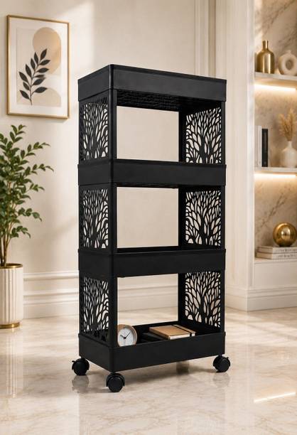 JAINPET Plastic Home Storage Tower with Wheels Plastic Kitchen Trolley