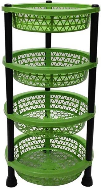 Collectrio 4Layer Multi-purpose Kitchen Storage Basket Kitchen Rack Potato,Vegetables Tray Plastic Kitchen Trolley