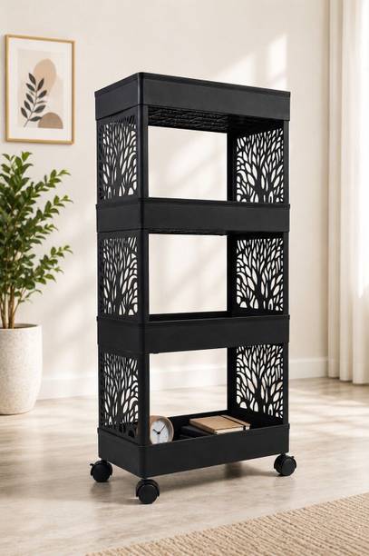 Viseman Plastic Storage Cart for Bathroom Essentials Plastic Kitchen Trolley