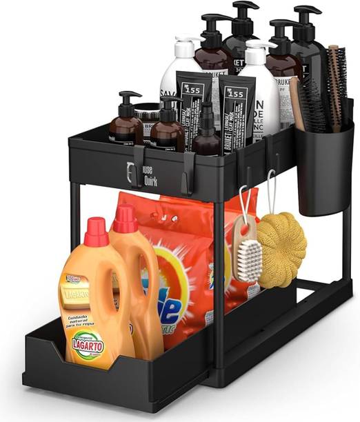 JOYGESTURE Bathroom & Kitchen Cabinet Organizer Shelf Baskets Plastic Kitchen Trolley