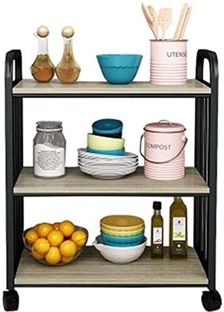 Indian Decor 45748 Wine Trolley Rolling Bar Cart Kitchen Cart Shelf Rack Floor Cart Removable Iron Kitchen Trolley