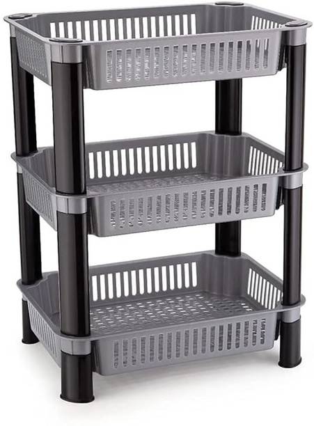 Mahadev Kart Vegetable Stand Plastic Kitchen Trolley