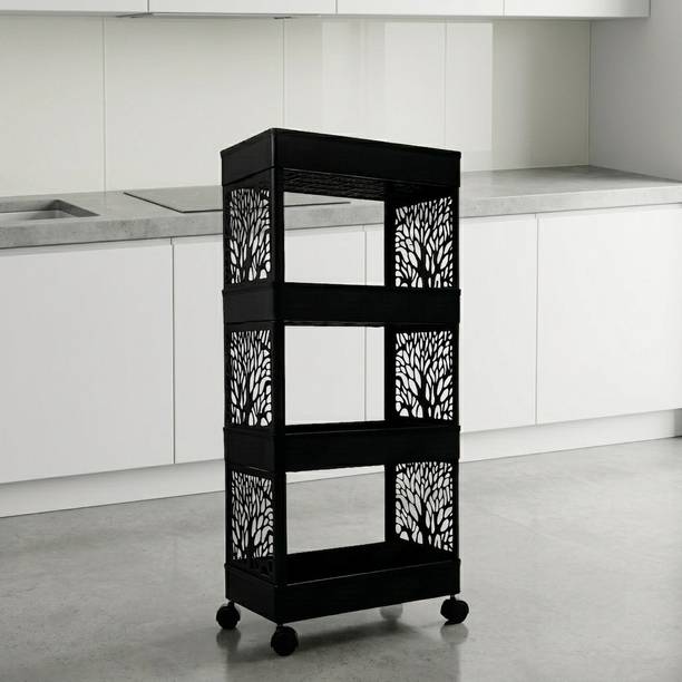 Suptikes Multi Layer Multipurpose Kitchen Storage Organizer Plastic Kitchen Trolley