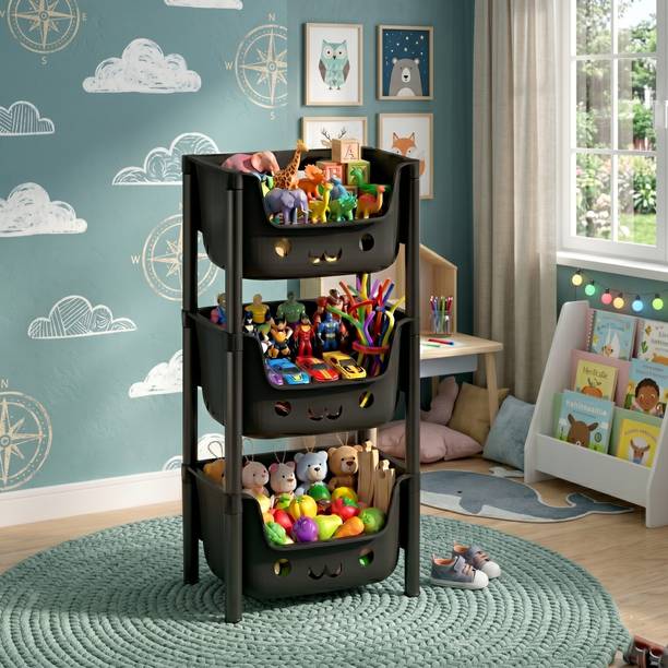 MAXTID 6 Layer Green Compartments Storage Organizer Home/Parlour and Storage Solution Plastic Kitchen Trolley
