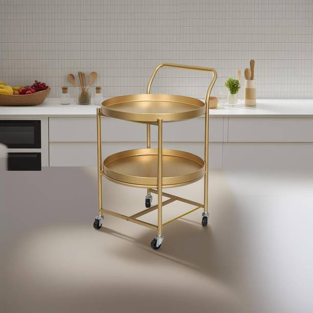 Indian Decor 45233 Antique Looking Rustic Home Bar Cart Drinks Food Serving Trolleys Iron Kitchen Trolley