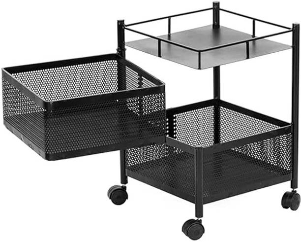 INDIAN DIGITAL iDIGITAL Multilayer Shelf Movable and Rotatable Kitchen Trolley Two(2) Layer Iron Kitchen Trolley