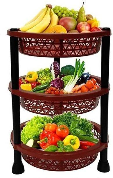 Philocaly Enterprise Vegetable fruit Plastic Round Kitchen Trolley Plastic Kitchen Trolley