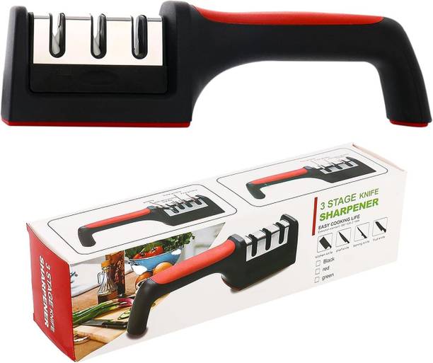 My Machine 3-Stage professional Manual Knife Sharpener for Kitchen Knives, Scissors F40 Kitchen Tool Set