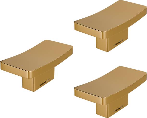 Threemate Rectangular Gold 2x1 Inch Knob Zinc Cabinet/Drawer Handle