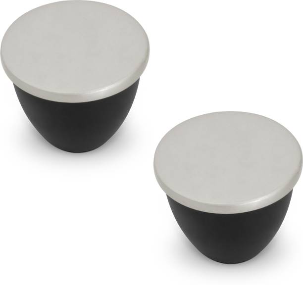 Plantex Round Cabinet Knobs/Pull-Push handle for Kitchen/Bedroom(Satin Black) Zinc Cabinet/Drawer Handle