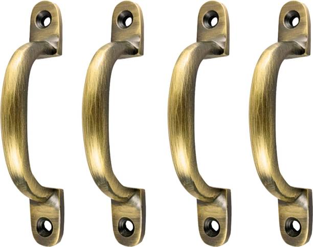 Mix & Match Shop Mix & Match 4 inch Wardrobe Handle Brass Antique finish Cast Iron Cabinet/Drawer Handle
