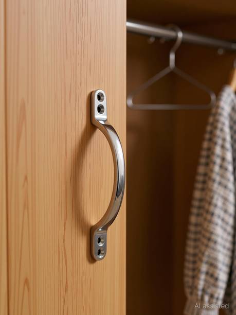 Screwtight 6 In. Kitchen Cabinet Handle Chrome Plated on Brass, Pull Handle Brass Cabinet/Drawer Handle